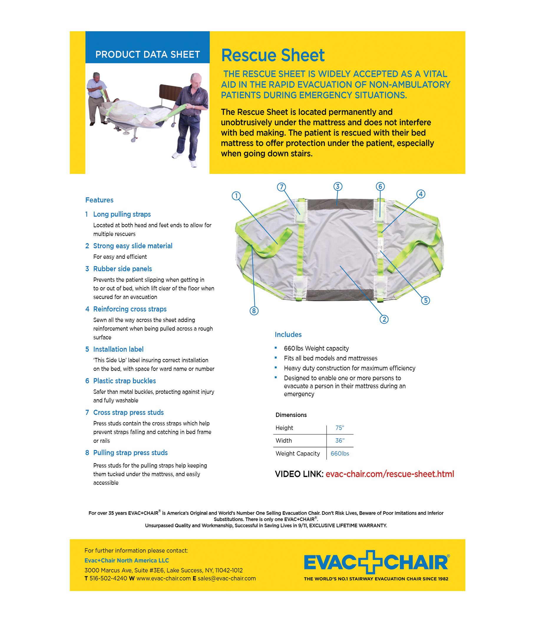 1 Rescue Sheet RESCUE SHEET - EVAC+CHAIR NORTH AMERICA